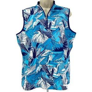 Tail Blue Tropical Sleeveless Golf Tennis Shirt